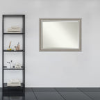 Miroir mural biseauté pour salle de bain - Cadre argenté Parlor