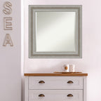 Miroir mural biseauté pour salle de bain - Cadre argenté Parlor