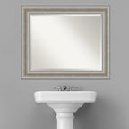 Miroir mural biseauté pour salle de bain - Cadre argenté Parlor