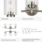 Luminaire de salle de bain Winslow à 3 lumières en nickel brossé de Kichler Lighting
