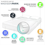 Ensemble de draps luxueux en microfibre brossée à poches profondes Madison Park