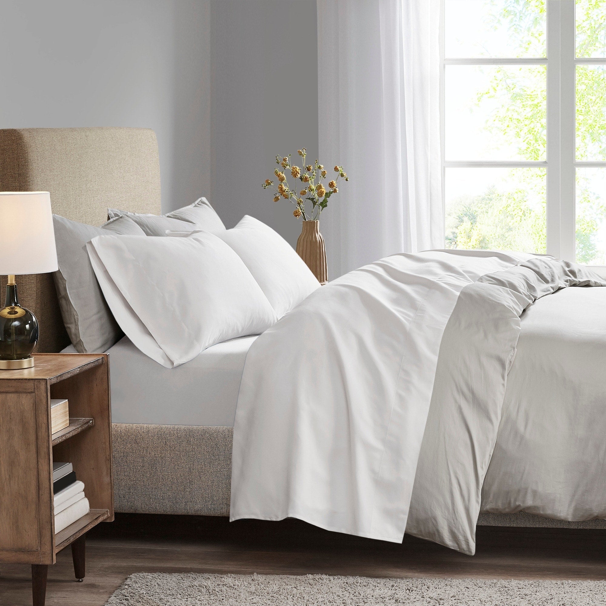 Ensemble de draps luxueux en microfibre brossée à poches profondes Madison Park