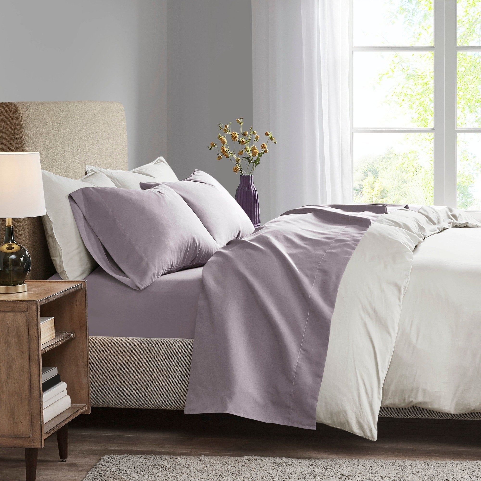 Ensemble de draps luxueux en microfibre brossée à poches profondes Madison Park