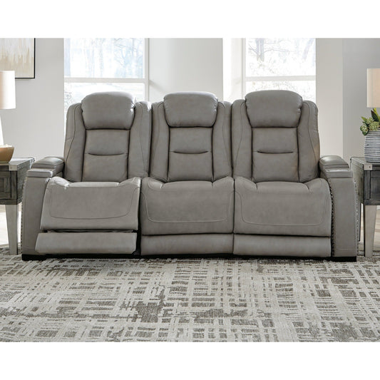 Canapé inclinable double réglable électriquement en cuir Signature Design by Ashley Man-Den - 85 L x 40 P x 43 H