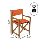 Chaise de réalisateur d'extérieur classique Theo, style milieu de siècle, pliable, en bois d'acacia, avec dossier matelassé en losanges et coussin (lot de 2) par JONATHAN Y