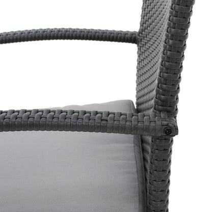 Ensemble de salle à manger d'extérieur en osier Theodore 5 pièces avec coussin par Christopher Knight Home