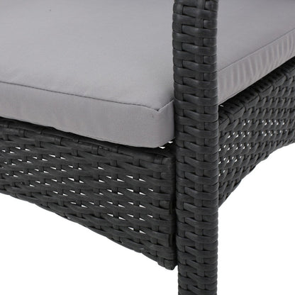 Ensemble de salle à manger d'extérieur en osier Theodore 5 pièces avec coussin par Christopher Knight Home