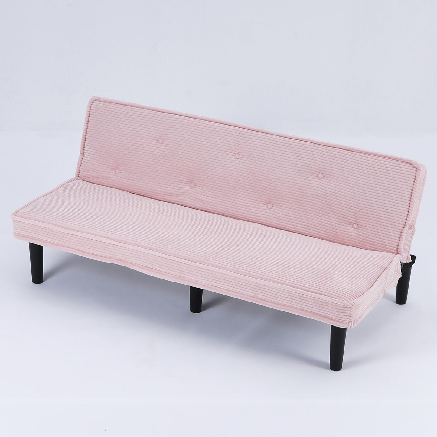 Ce canapé-lit en velours côtelé de 66 pouces peut basculer entre les deux formes confortables