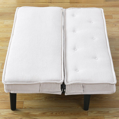 Ce canapé-lit en velours côtelé de 66 pouces peut basculer entre les deux formes confortables