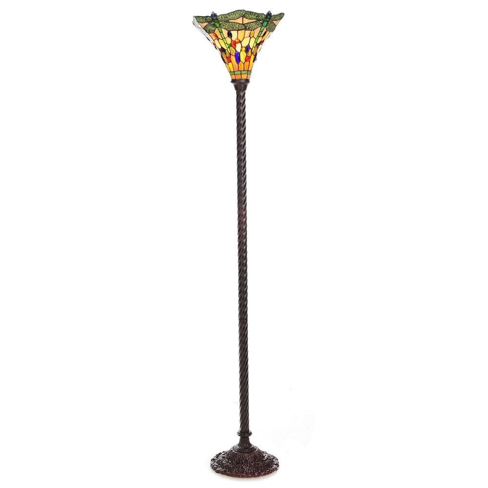 Lampe Torchère Libellule de style Tiffany