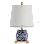 Mini lampe de table en céramique Tiki 16, bleu/blanc (lot de 2) par JONATHAN Y