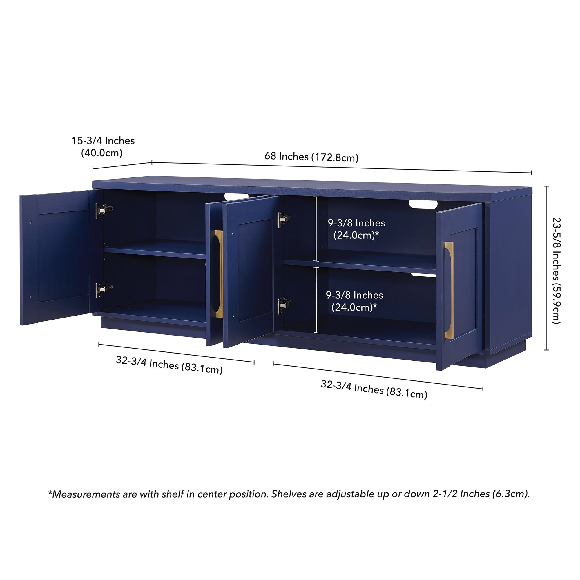Meuble TV rectangulaire Tillman pour téléviseurs jusqu'à 75