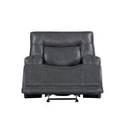 Fauteuil inclinable électrique Tito, polyester gris, accoudoirs coussinés