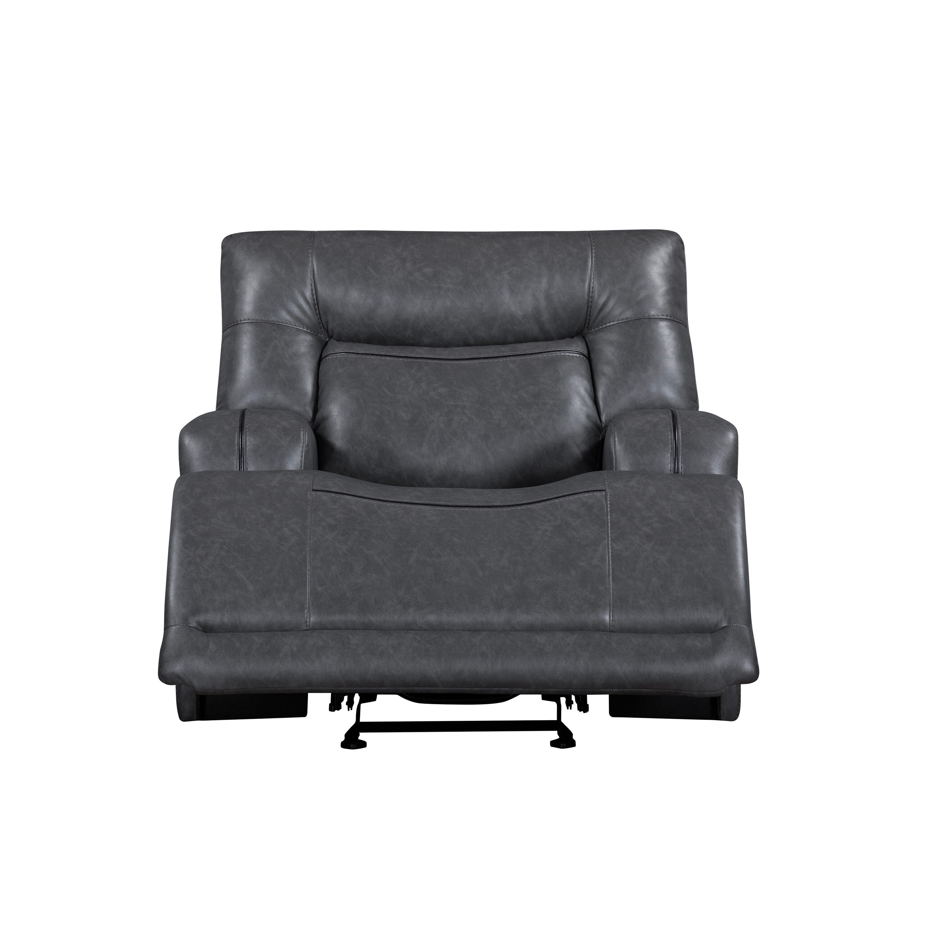 Fauteuil inclinable électrique Tito, polyester gris, accoudoirs coussinés