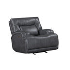 Fauteuil inclinable électrique Tito, polyester gris, accoudoirs coussinés