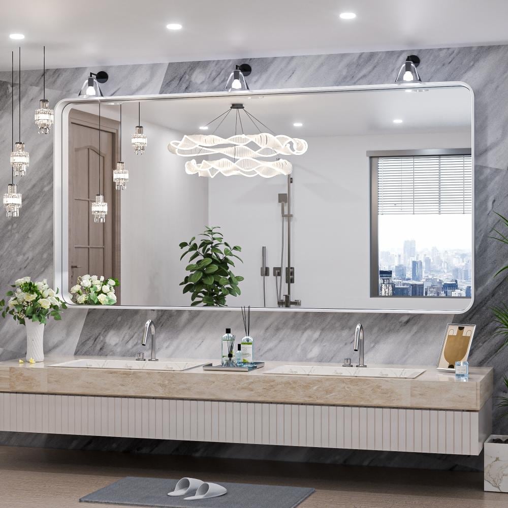 Miroir mural de salle de bain moderne à cadre en métal TokeShimi