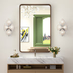Miroir mural de salle de bain moderne à cadre en métal TokeShimi