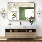 Miroir mural de salle de bain moderne à cadre en métal TokeShimi