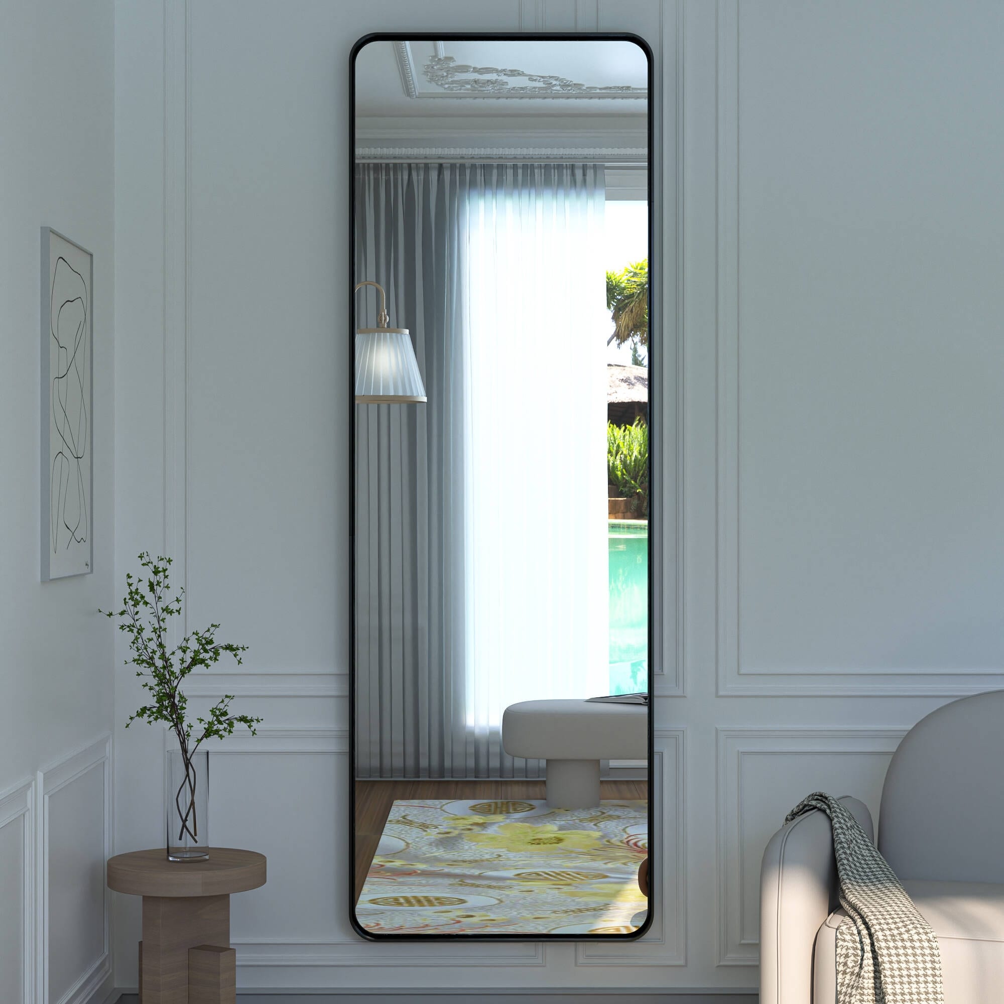 Miroir mural de salle de bain moderne à cadre en métal TokeShimi