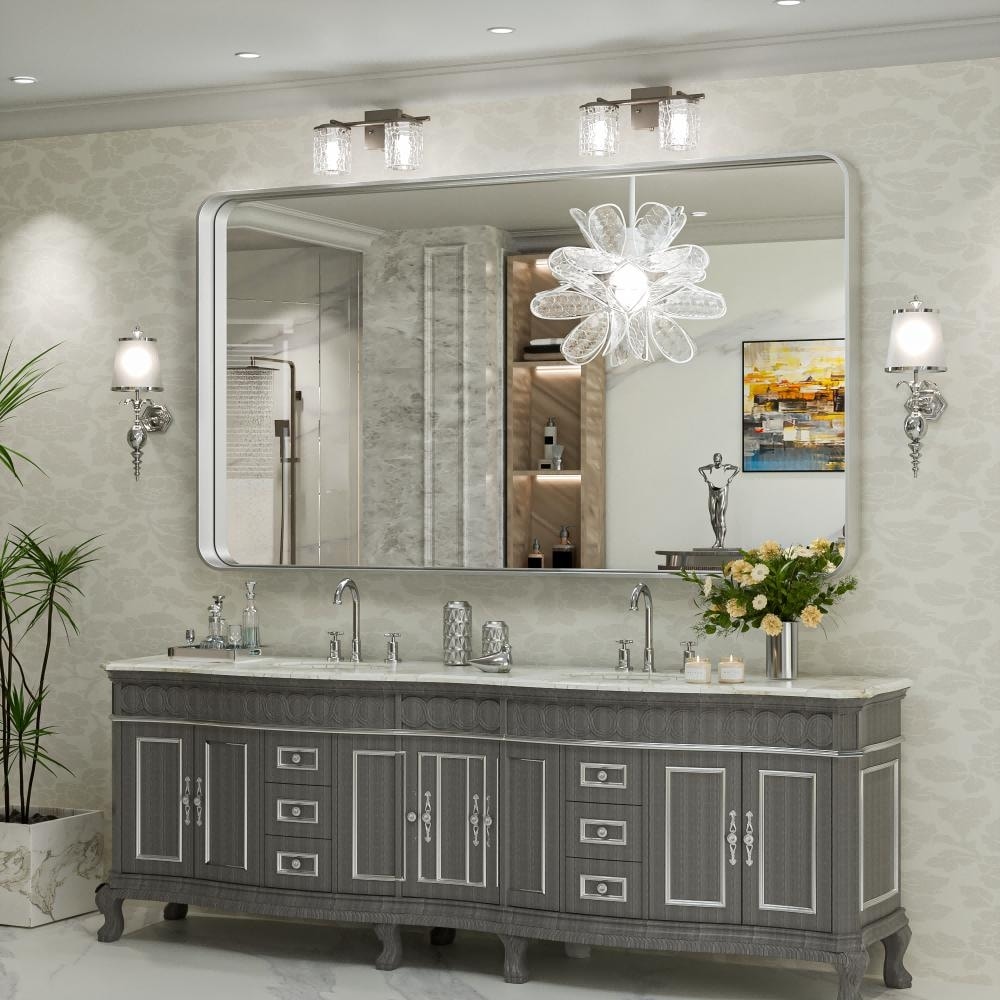Miroir mural de salle de bain moderne à cadre en métal TokeShimi