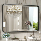 Miroir mural de salle de bain moderne à cadre en métal TokeShimi