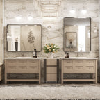 Miroir mural de salle de bain moderne à cadre en métal TokeShimi