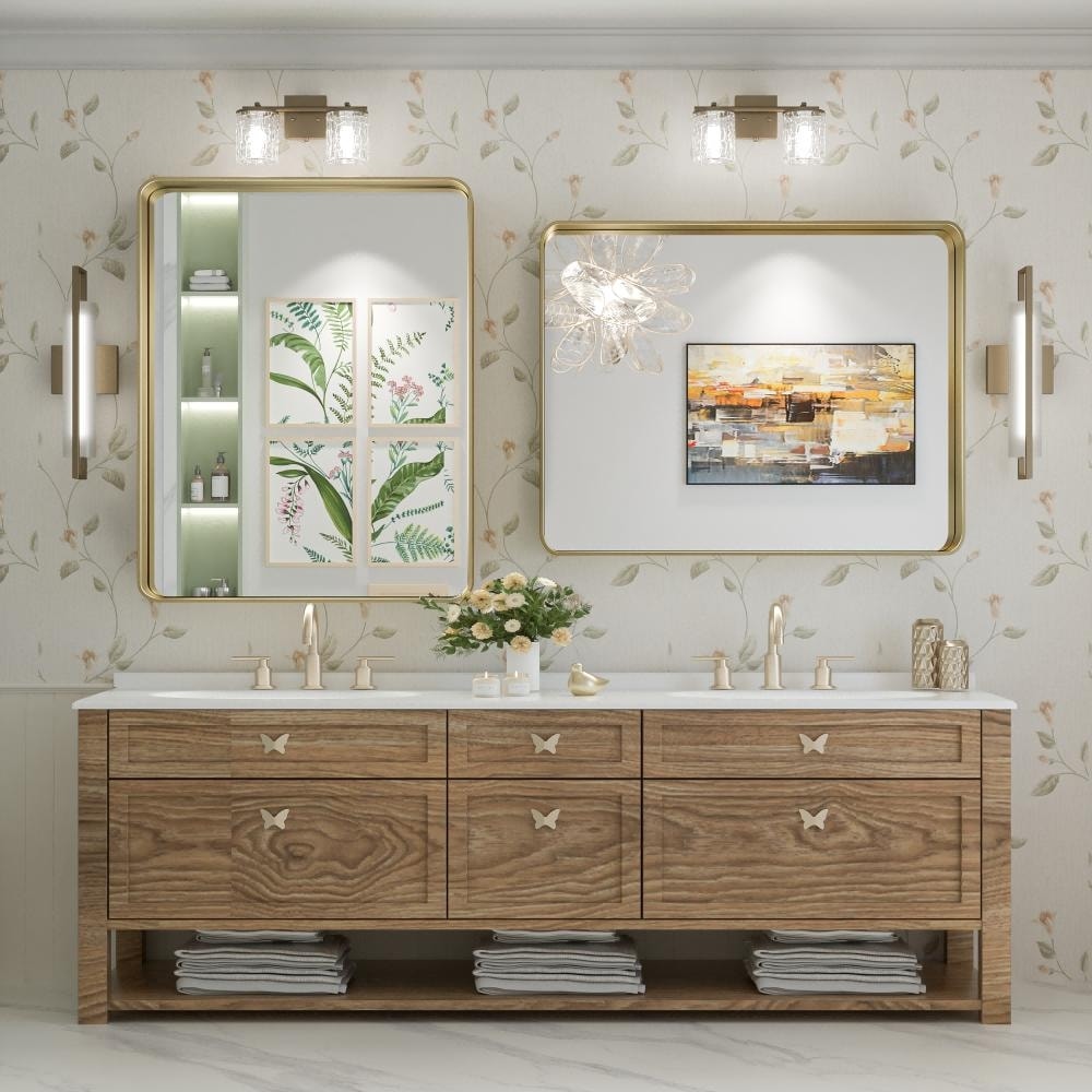 Miroir mural de salle de bain moderne à cadre en métal TokeShimi