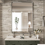 Miroir mural de salle de bain moderne à cadre en métal TokeShimi