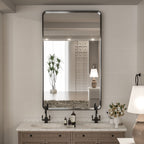 Miroir mural de salle de bain moderne à cadre en métal TokeShimi