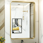 Miroir mural de salle de bain moderne à cadre en métal TokeShimi