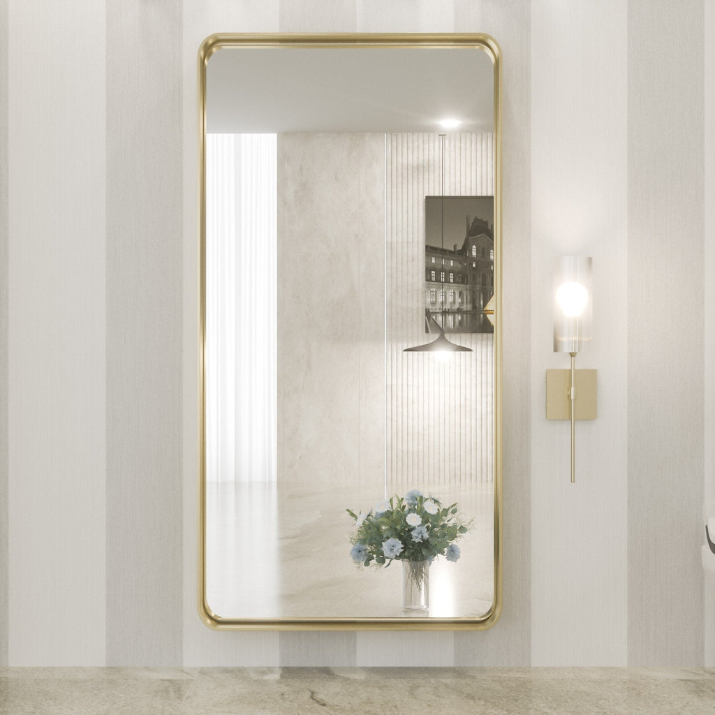Miroir mural de salle de bain moderne à cadre en métal TokeShimi