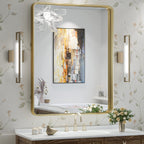 Miroir mural de salle de bain moderne à cadre en métal TokeShimi