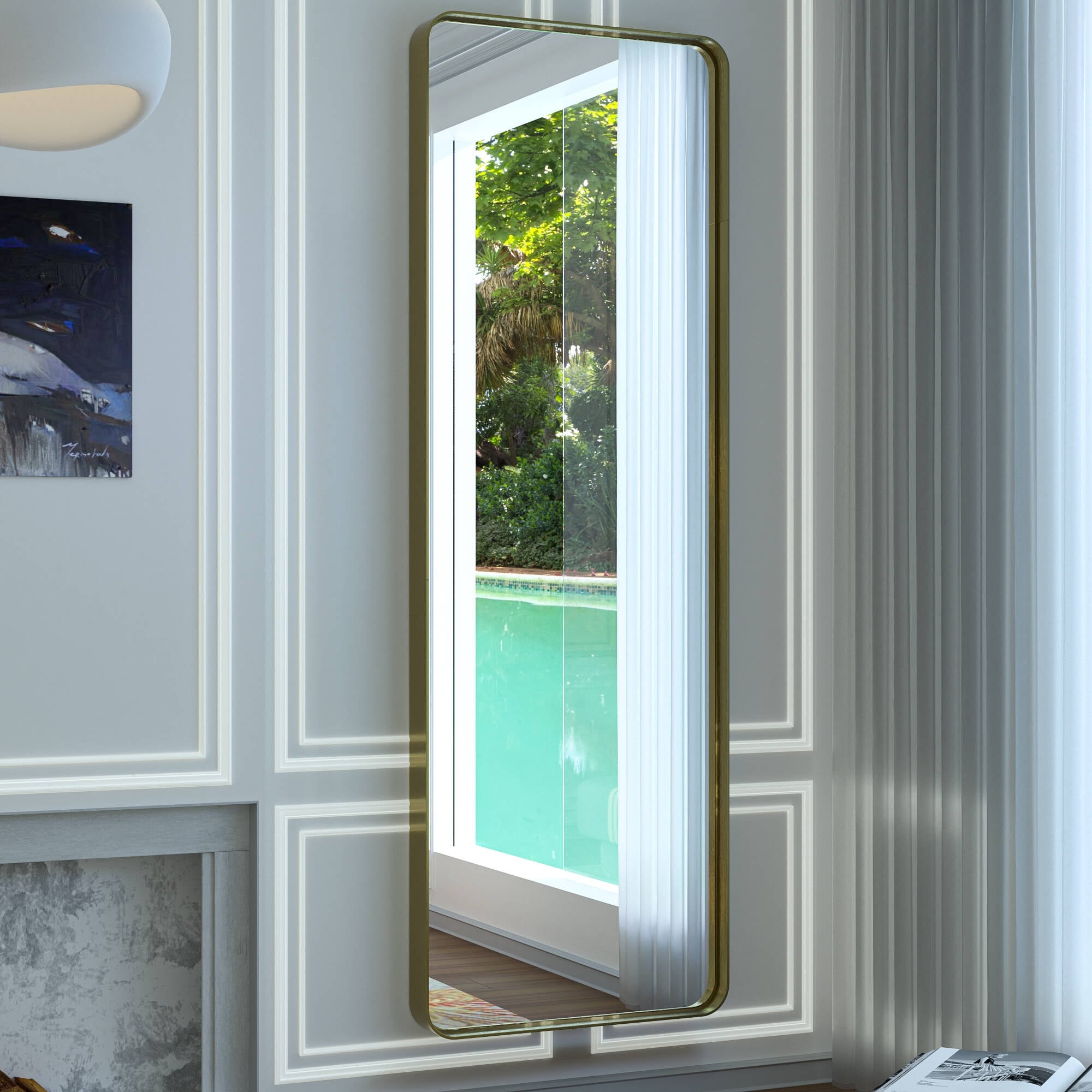 Miroir mural de salle de bain moderne à cadre en métal TokeShimi