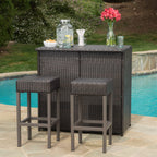 Ensemble de bar extérieur Toranto en osier multicolore par Christopher Knight Home
