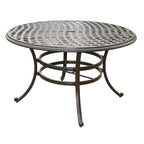 Ensemble de salle à manger rond en aluminium Torino 5 pièces avec 4 chaises pivotantes à bascule - N/A