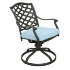Ensemble de salle à manger rond en aluminium Torino 5 pièces avec 4 chaises pivotantes à bascule - N/A