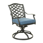 Ensemble de salle à manger rond en aluminium Torino 5 pièces avec 4 chaises pivotantes à bascule - N/A