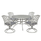 Ensemble de salle à manger rond en aluminium Torino 5 pièces avec 4 chaises pivotantes à bascule - N/A