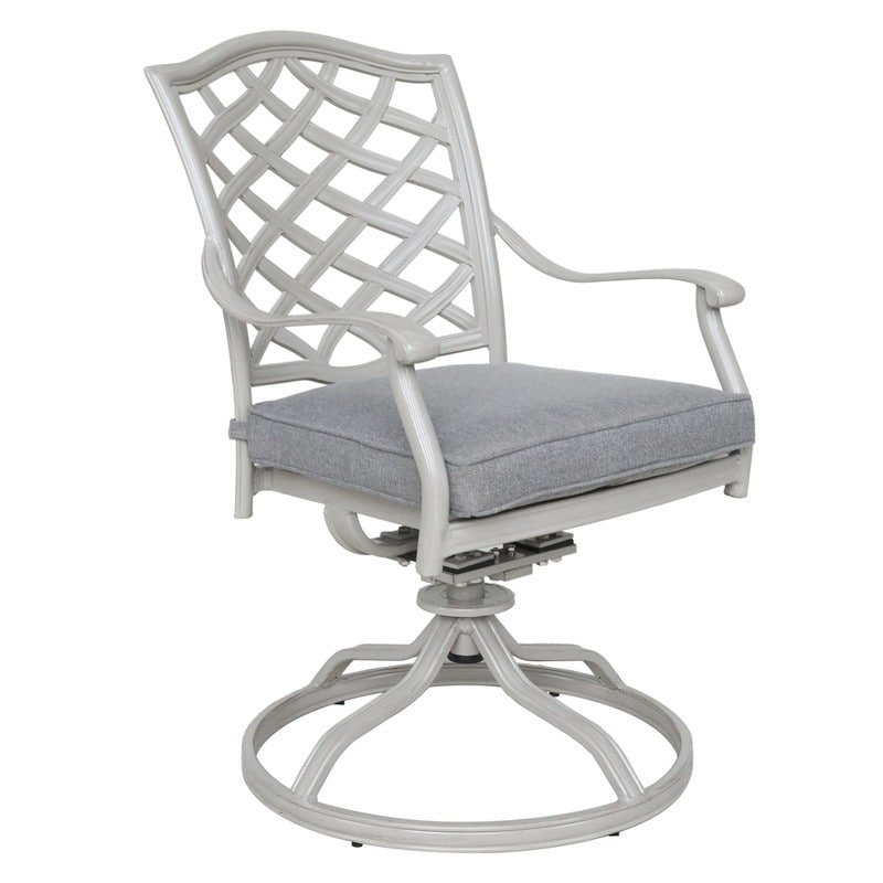 Ensemble de salle à manger rond en aluminium Torino 5 pièces avec 4 chaises pivotantes à bascule - N/A