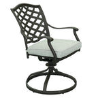 Ensemble de salle à manger rond en aluminium Torino 5 pièces avec 4 chaises pivotantes à bascule - N/A