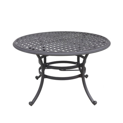 Ensemble de salle à manger rond en aluminium Torino 5 pièces avec 4 chaises pivotantes à bascule - N/A