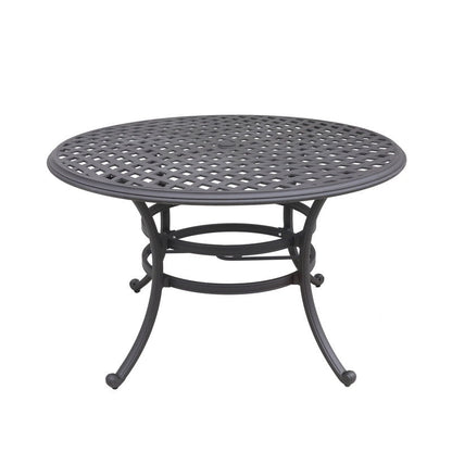Ensemble de salle à manger rond en aluminium Torino 5 pièces avec 4 chaises pivotantes à bascule - N/A
