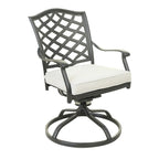 Ensemble de salle à manger rond en aluminium Torino 5 pièces avec 4 chaises pivotantes à bascule - N/A