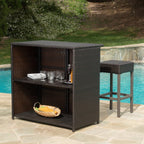 Ensemble de bar extérieur Toranto en osier multicolore par Christopher Knight Home