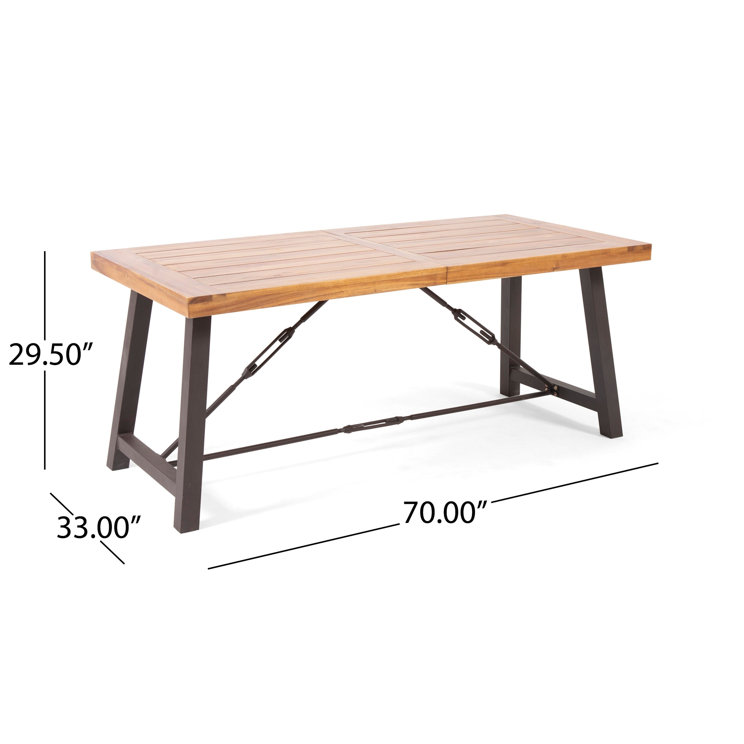 Ensemble de salle à manger d'extérieur Torrens en osier et bois d'acacia, 7 pièces, par Christopher Knight Home