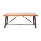 Ensemble de salle à manger d'extérieur Torrens en osier et bois d'acacia, 7 pièces, par Christopher Knight Home
