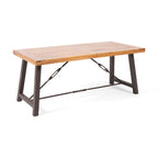 Ensemble de salle à manger d'extérieur Torrens en osier et bois d'acacia, 7 pièces, par Christopher Knight Home