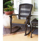 Ensemble de 2 chaises à bascule d'extérieur en osier Portside Dark Roast