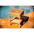 Ensemble de 3 chaises à bascule d'extérieur en osier ambré Portside Southwest