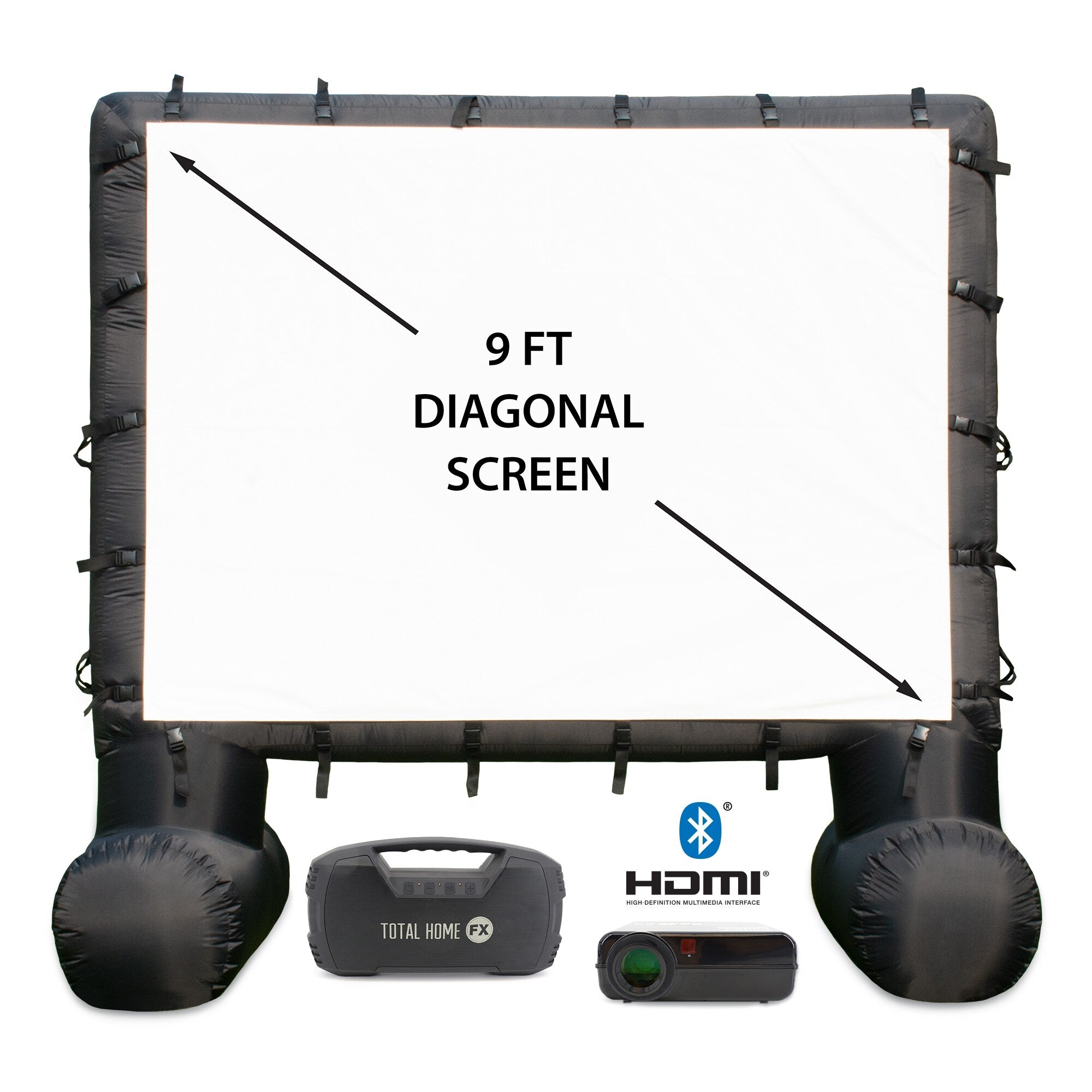Kit de cinéma extérieur Total HomeFX 1500 lumens avec écran gonflable
